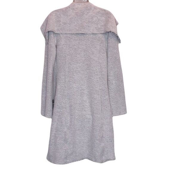 Trouble At The Mill Long Open Cardigan Sweater in Gray & White Size Small - Picture 11 of 13
